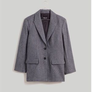 Women's Grey Wool Blend Blazer Coat